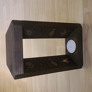 Wooden Brown Candle Holder Wall Decoration and Table 8"×5"